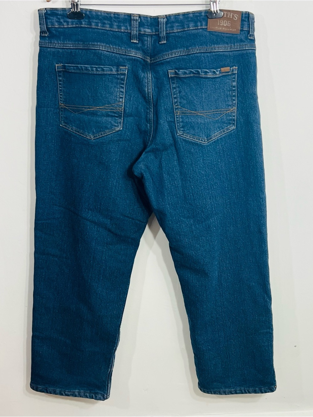Smith's Workwear Fleece Lined Stretch Denim Work Pants Blue Cotton Blend 40x30 - Picture 7 of 8